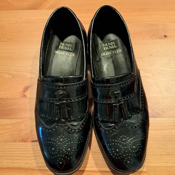 Nunn Bush Other - Nunn Bush Dressflex Mens Black Leather Loafers Tassel Shoes Size 11W 83525-01